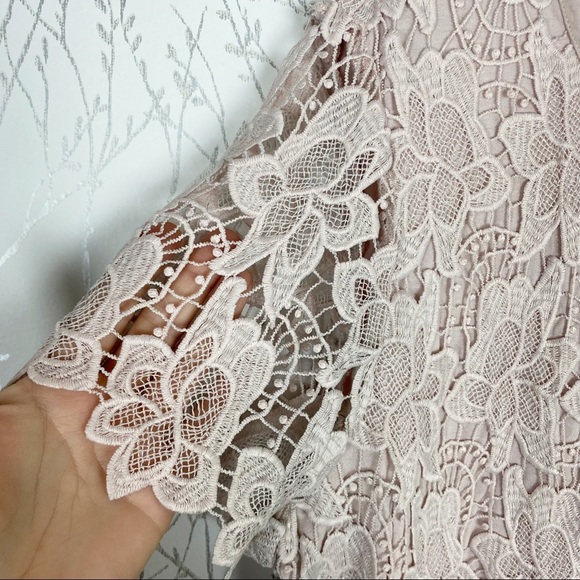 PHILOSOPHY Blush Pink Lace Crochet Overlay Blouse XXL - Picture 4 of 11